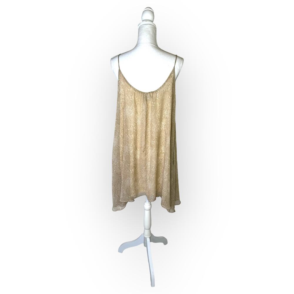 Aura Red Dress New Sheer Sleeveless Swing Dress Sz M Nude Snake Spaghetti Strap - Picture 13 of 13
